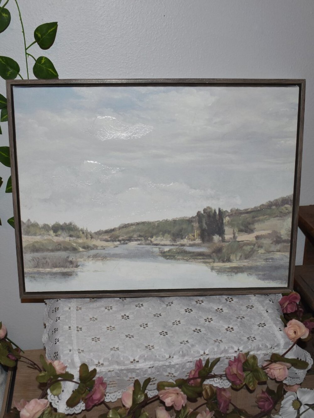Framed Nature Lake Landscape Canvas Wall Art Decor